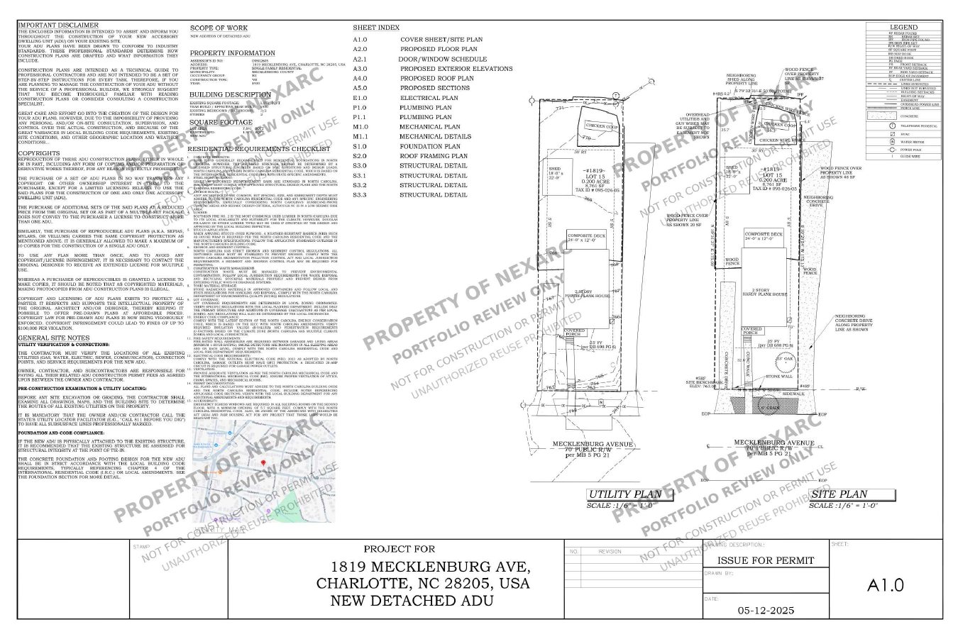 Preview of North Carolina ADU addition permit drawing set