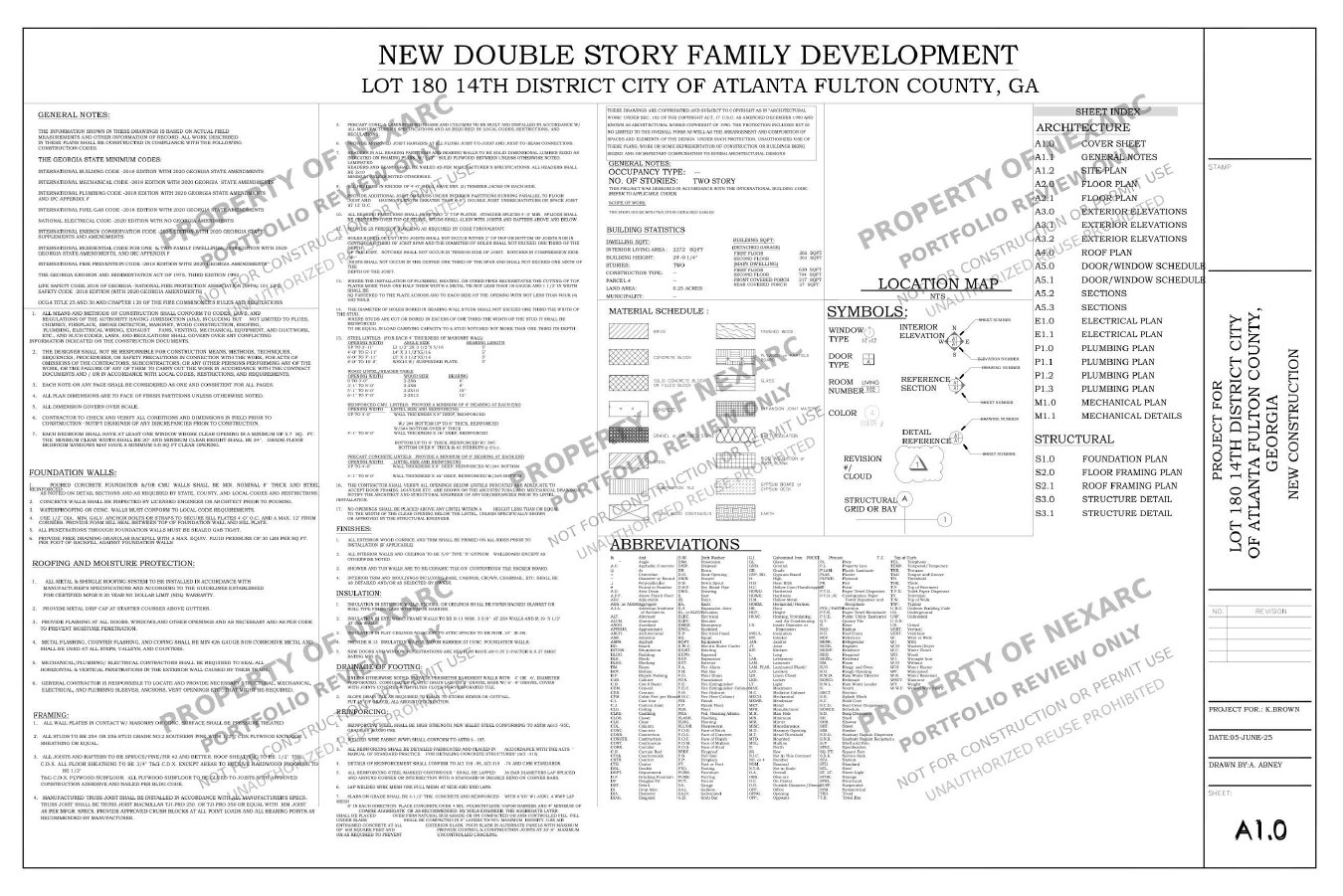 Preview of Georgia residential permit drawing set